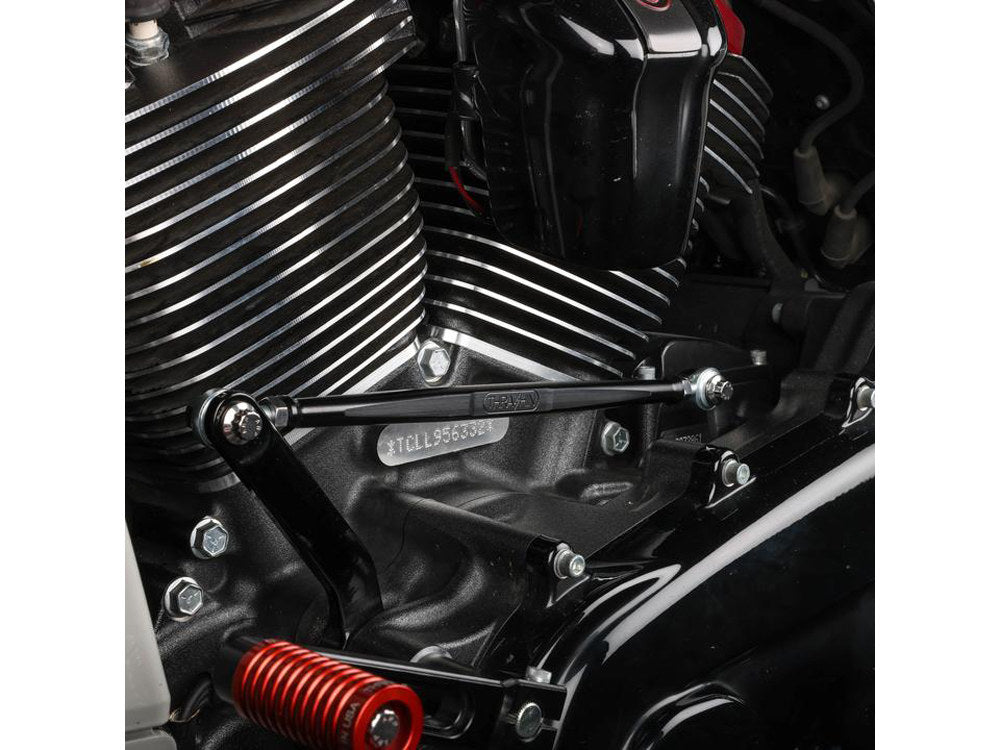 Shift Linkage Rod - Black Anodized. Fits Softail 1986up, Touring 1980up & Dyna Wide Glide 1993-2003