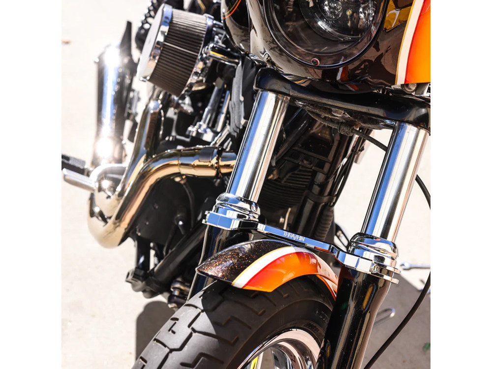 Billet Fork Brace - Chrome. Fits 49mm Dyna Mid-Glide 2006-2017.