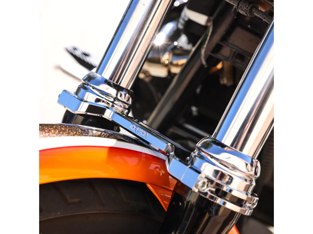 Billet Fork Brace - Chrome. Fits 49mm Dyna Mid-Glide 2006-2017.