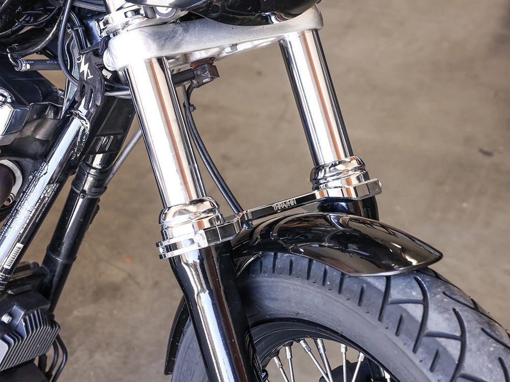 Billet Fork Brace - Chrome. Fits 49mm Dyna Mid-Glide 2006-2017.