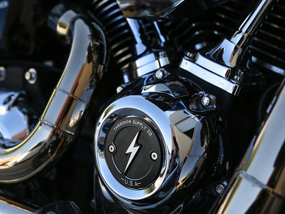 Dished Points Cover - Black. Fits Softail 2018-2024 & Most Touring 2017-2024