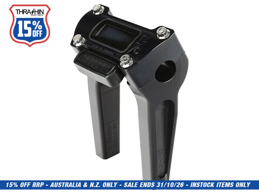6in. Straight Thrashin Risers - Black. Fits Softail Street Bob, Low Rider ST, Standard & Breakout 2018-2024