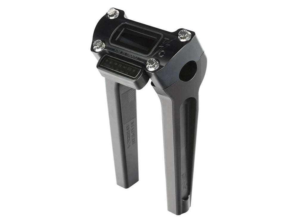 8in. Straight Thrashin Risers - Black. Fits Softail Street Bob, Low Rider ST, Standard & Breakout 2018-2024