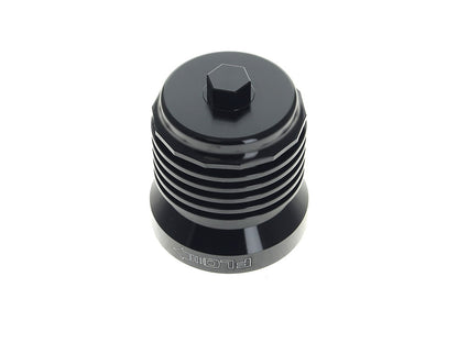 FLO Reusable Oil Filter - Black with Polished Fins. Fits Street 2015-2020, Indian 2014up, Victory 1999-2017 & Various Honda, Kawasaki, Triumph & Yamaha Models