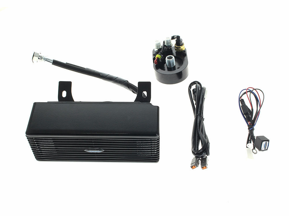Fan Assisted Low Mount Oil Cooler Kit - Gloss Black. Fits Touring 1994-2008