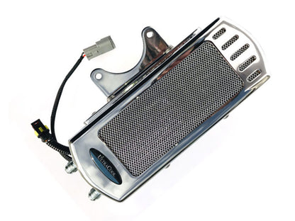 Fan Assisted Side Mount Oil Cooler Kit - Chrome. Fits Softail 1985-2017
