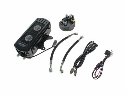 Fan Assisted Side Mount Oil Cooler Kit - Gloss Black. Fits Touring 1992-2008 and FXR 1992-1994