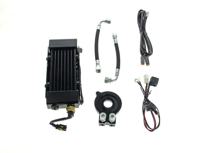 Fan Assisted Side Mount Oil Cooler Kit - Naked. Fits Softail 2018up with Harley-Davidson Branded Engine Guards
