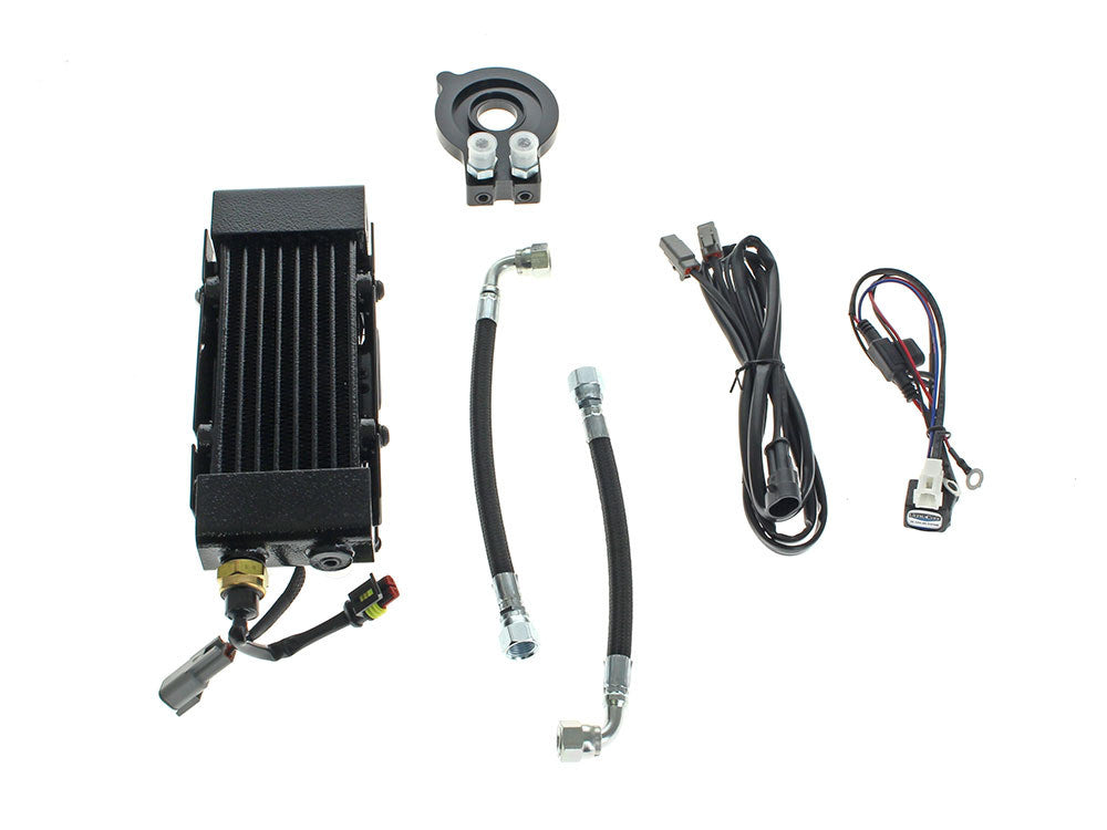 Fan Assisted Side Mount Oil Cooler Kit - Naked. Fits Touring 2017-2024 with Harley-Davidson Chopped Engine Guard