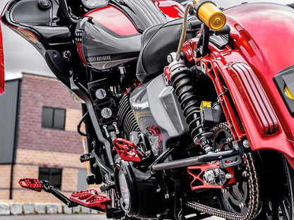 Fan Assisted Side Mount Oil Cooler Kit - Naked. Fits Touring 2017-2024 with Harley-Davidson Chopped Engine Guard