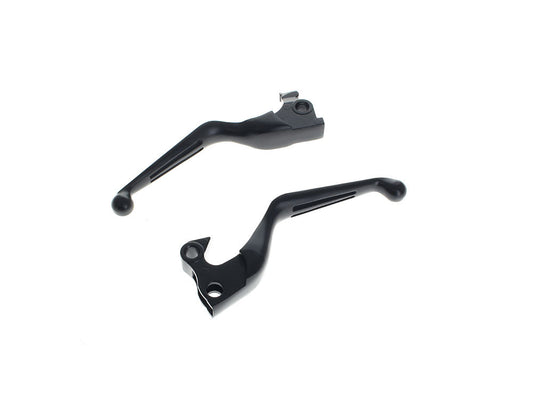Slotted Hand Levers - Black. Fits Sportster 2014-2021