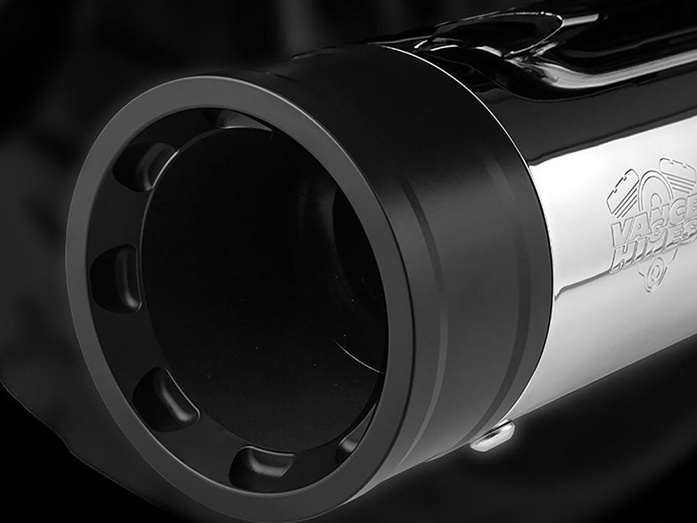 4.5in. OverSized 450 Destroyer Slip-On Mufflers - Chrome with Black End Caps. Fits Touring 1995-2016 & Trike 2017-2020
