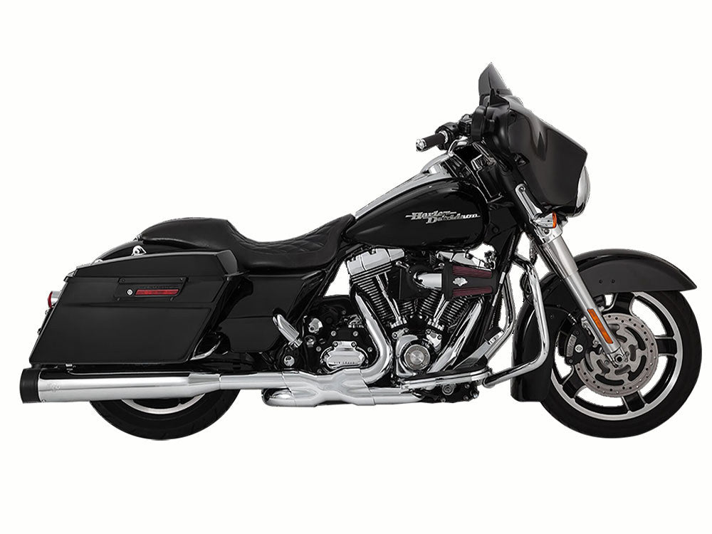 4.5in. OverSized 450 Destroyer Slip-On Mufflers - Chrome with Black End Caps. Fits Touring 1995-2016 & Trike 2017-2020