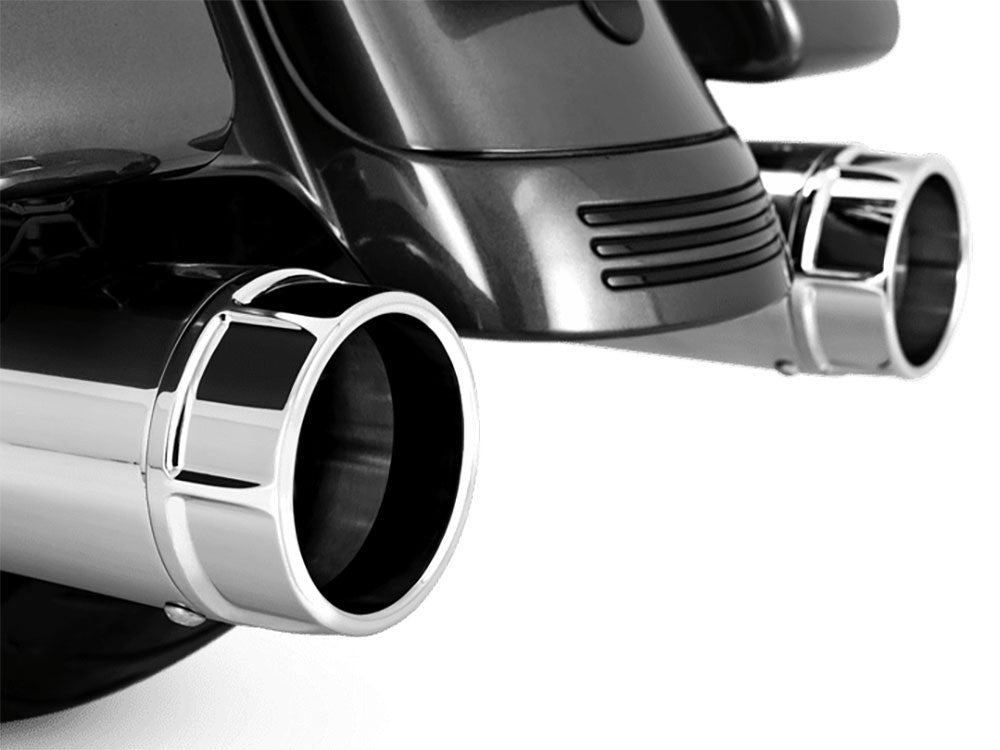 4.5in. Torquer 450 Slip-On Mufflers - Chrome with Chrome End Caps. Fits Touring 1995-2016