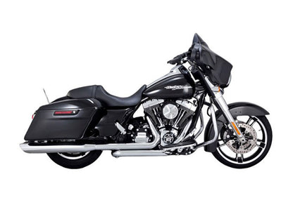 4in. Twin Slash Round Slip-On Mufflers - Chrome. Fits Touring 1995-2016 & Trike 2017-2020