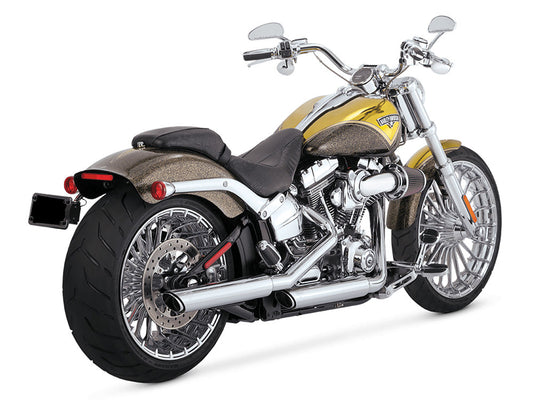 3in. Twin Slash Slip-On Mufflers - Chrome. Fits Softail FXST 2007-2017, Heritage Softail Classic 2007-2017, Breakout 2013-2017 & Rocker 2008-2011.