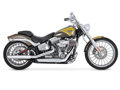 3in. Twin Slash Slip-On Mufflers - Chrome. Fits Softail FXST 2007-2017, Heritage Softail Classic 2007-2017, Breakout 2013-2017 & Rocker 2008-2011.