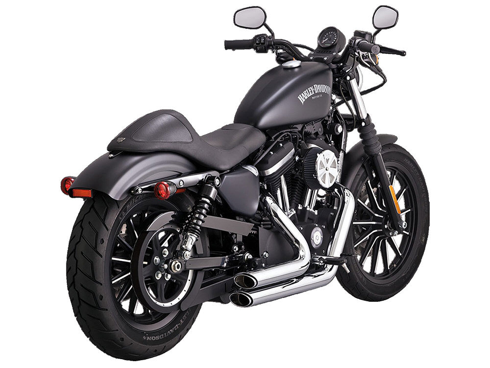 Shortshots Staggered Exhaust - Chrome. Fits Sportster 2004-2013