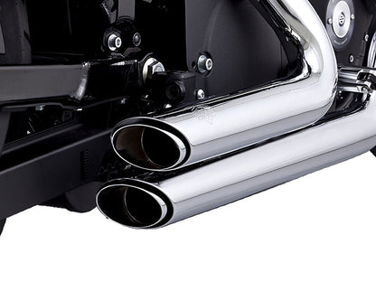 Shortshots Staggered Exhaust - Chrome. Fits Softail 1986-2017 Non-240 Tyre Models