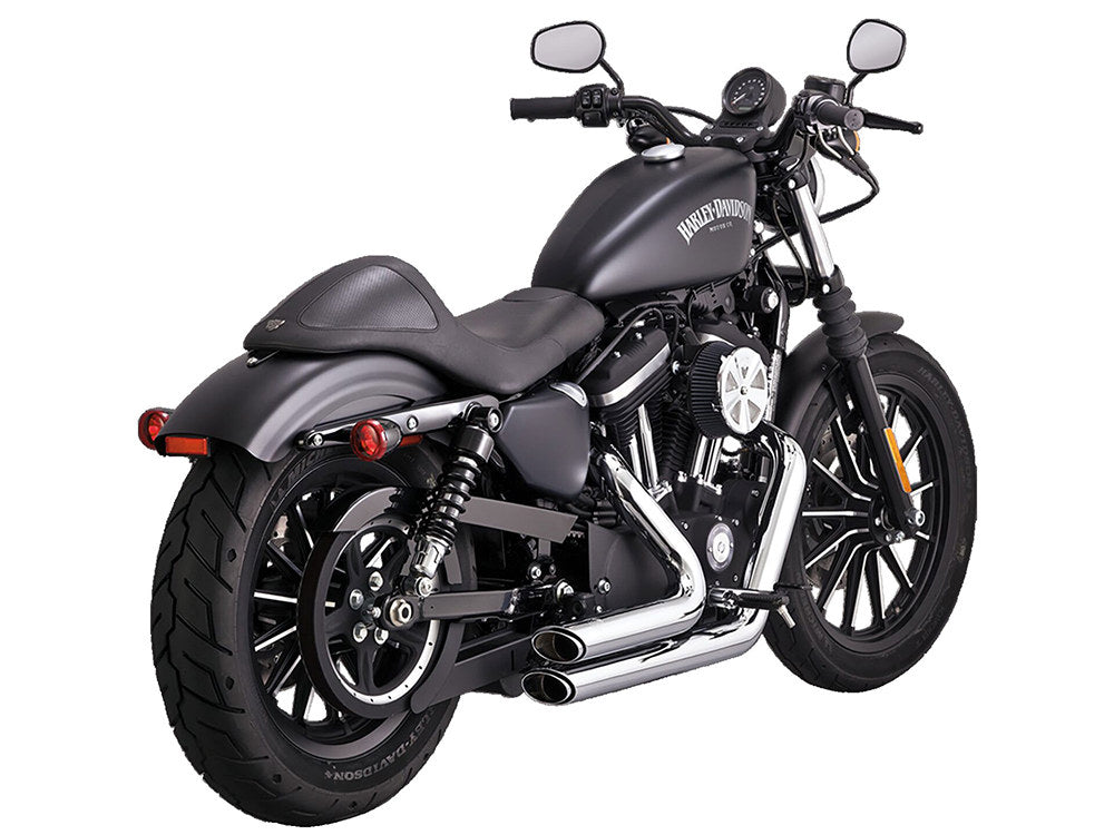 Shortshots Staggered Exhaust - Chrome. Fits Sportster 2014-2021