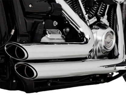 Shortshots Staggered Exhaust - Chrome. Fits Breakout & Fat Boy 2018up