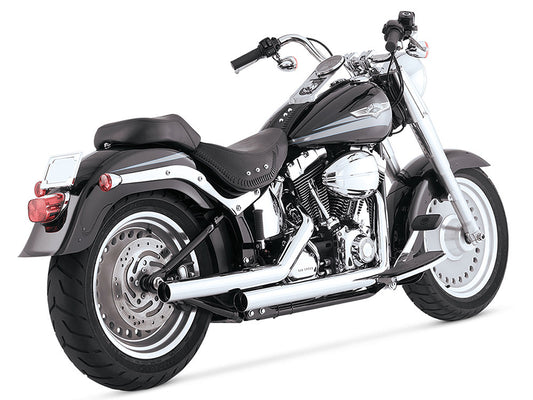 Straightshots Exhaust - Chrome. Fits Softail 1986-2017 Non-240 Tyre Models