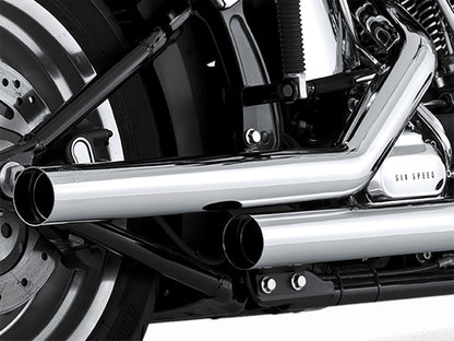 Straightshots Exhaust - Chrome. Fits Softail 1986-2017 Non-240 Tyre Models