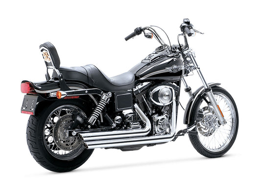Big Shots Staggered Exhaust - Chrome. Fits Dyna 1991-2005