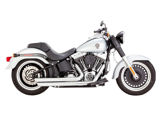 Big Shots Staggered Exhaust - Chrome. Fits Softail 1986-2017 Non-240 Tyre Models