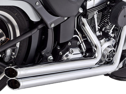 Big Shots Staggered Exhaust - Chrome. Fits Softail 1986-2017 Non-240 Tyre Models