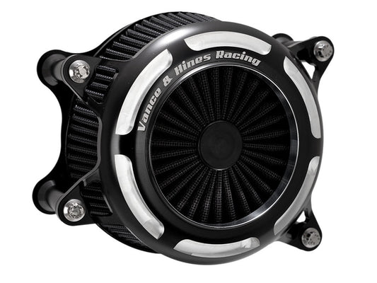 VO2 Onyx Air Cleaner Kit - Black Contrast Cut. Fits CVO Touring 2023up, Street Glide & Road Glide 2024up, Touring 2025up & Softail 2025up