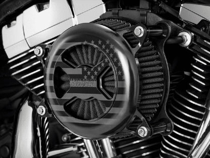 VO2 America Air Cleaner Kit - Black. Fits Softail 2000-2015, Dyna 1999-2017, Touring 1999-2007 with CV Carb or Cable Operated Delphi EFI