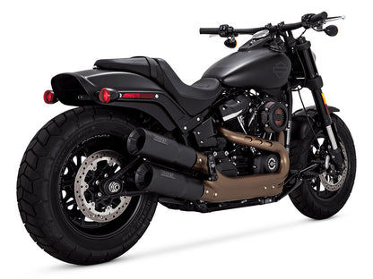Hi-Output Slip-On Mufflers - Black. Fits Fat Bob 2018-2024