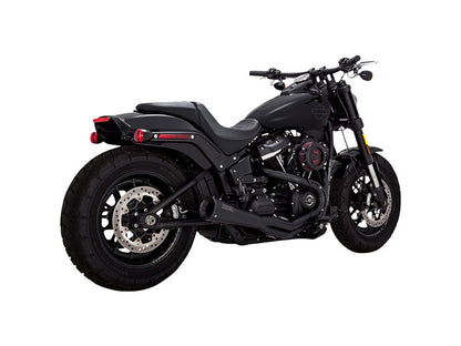 2-into-1 Upsweep Exhaust - Black. Fits Softail 2018up Non-240 Tyre Models