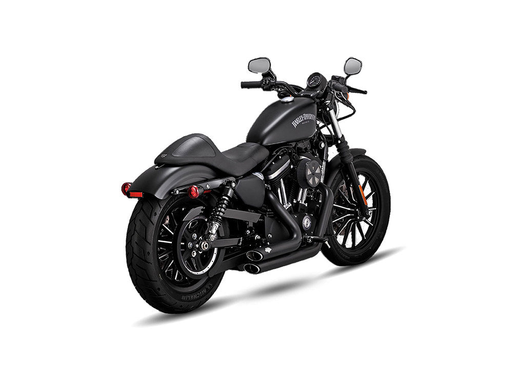 Shortshots Staggered Exhaust - Black. Fits Sportster 2014-2021