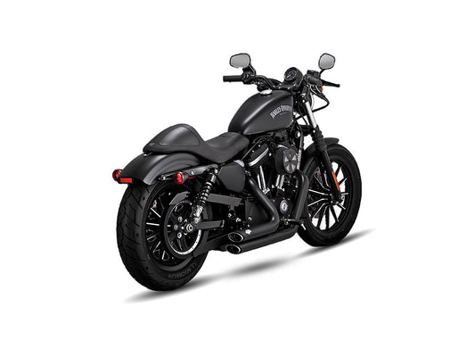 Shortshots Staggered Exhaust - Black. Fits Sportster 2014-2021