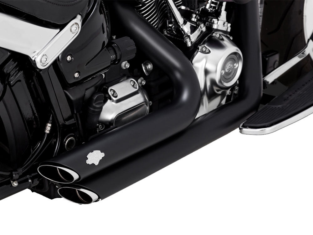 Shortshots Staggered Exhaust - Black. Fits Breakout & Fat Boy 2018up