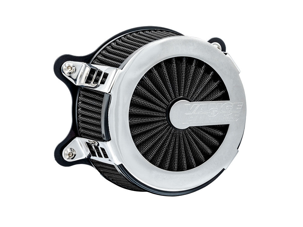 VO2 Cage Fighter Air Cleaner Kit - Chrome. Fits Touring 2017-2024 & Softail 2018-2024