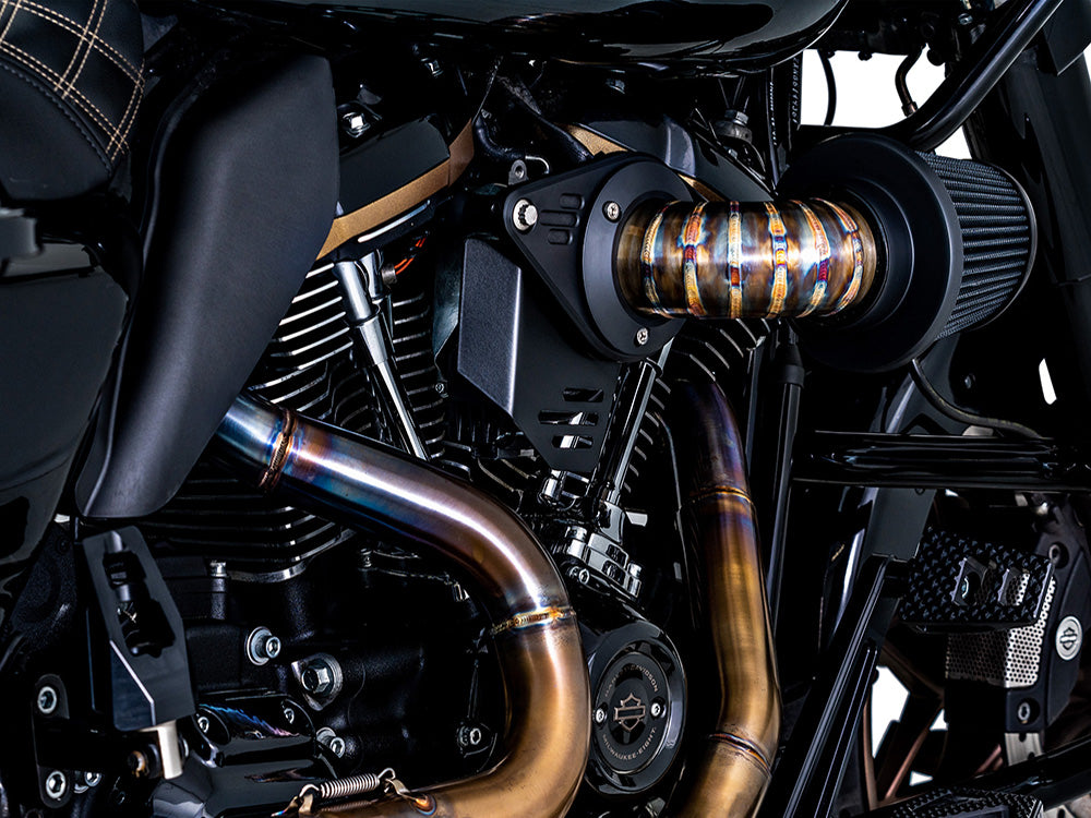 90deg VO2 Falcon Air Cleaner Kit - Stainless Steel. Fits CVO Touring 2023up, Street Glide & Road Glide 2024up, Touring 2025up & Softail 2025up