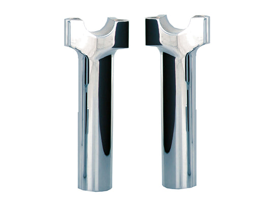 6in. Tall Risers with 1-1/4in. Thick Base - Chrome. Fits 1in. Handlebar.