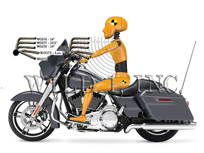 14in. x 1-1/4in. Chubby Bagger Ape Handlebar - Chrome. Fits Ultra Models 1996-2024 and Street Glide 1996-2023