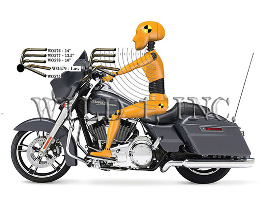 14in. x 1-1/4in. Chubby Bagger Ape Handlebar - Chrome. Fits Ultra Models 1996-2024 and Street Glide 1996-2023