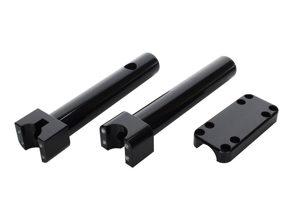 10in. Tall Savage Risers with Top Clamp - Gloss Black. Fits 1-1/4in. Handlebar.