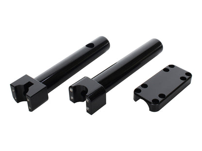 10in. Tall Savage Risers with Top Clamp - Gloss Black. Fits 1-1/4in. Handlebar.
