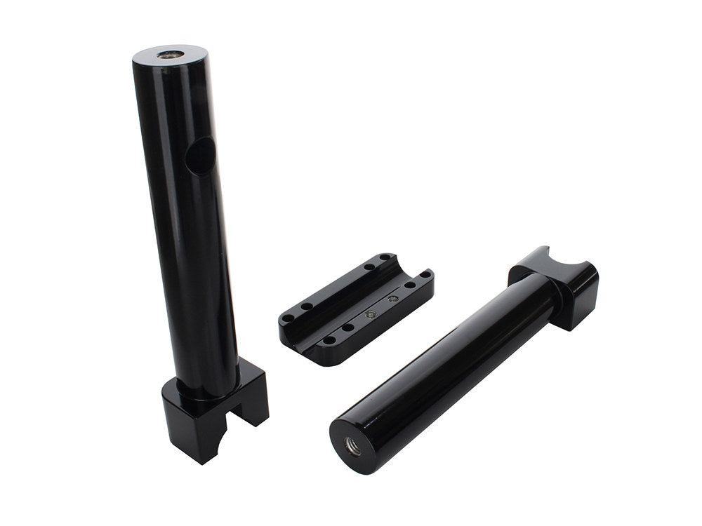 10in. Tall Savage Risers with Top Clamp - Gloss Black. Fits 1-1/4in. Handlebar.