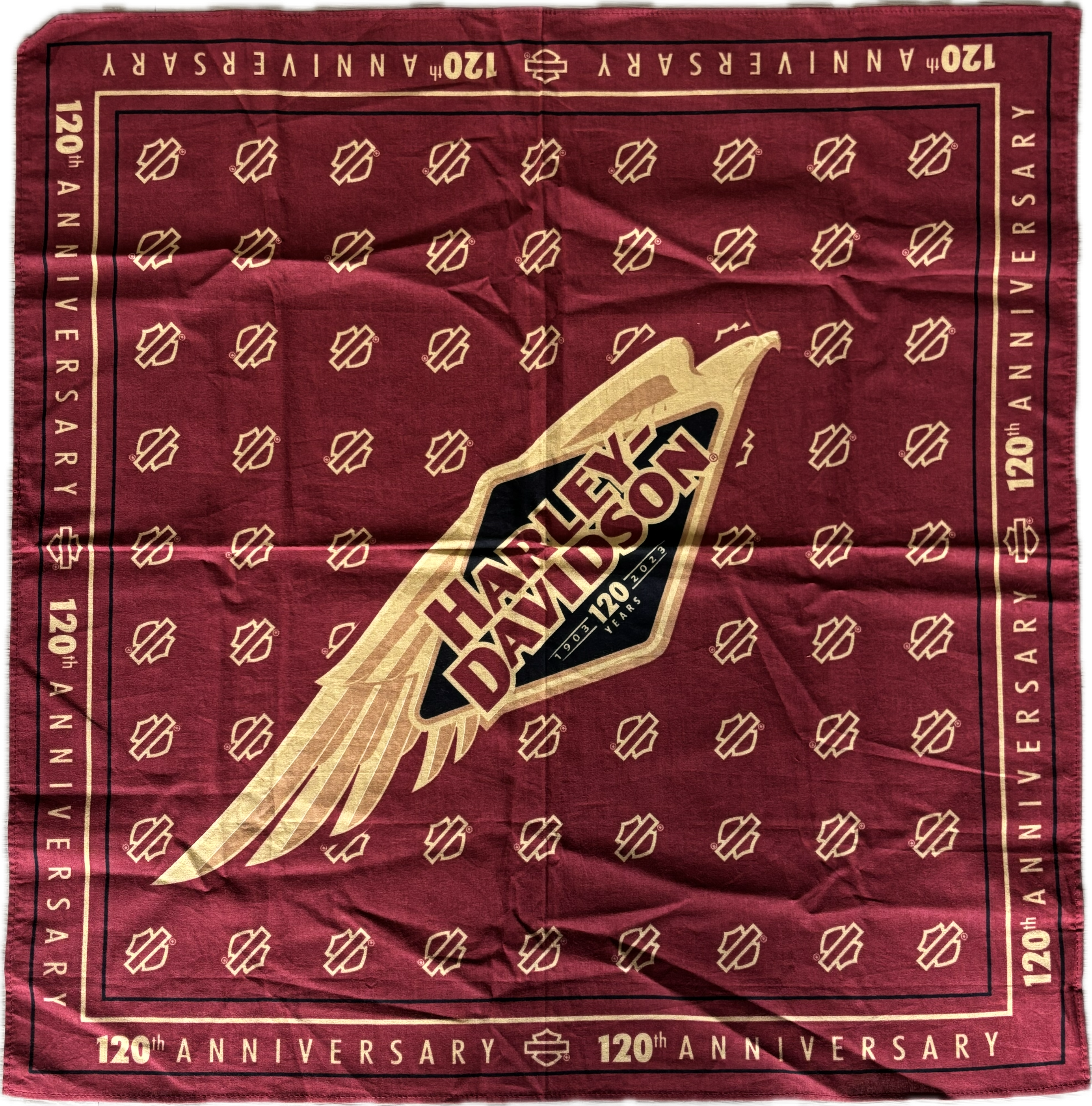 Harley-Davidson Vintage 120 Year Bandana - Red