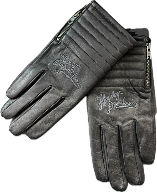 Harley-Davidson Women's Full Speed Leather Gloves - Black Leather