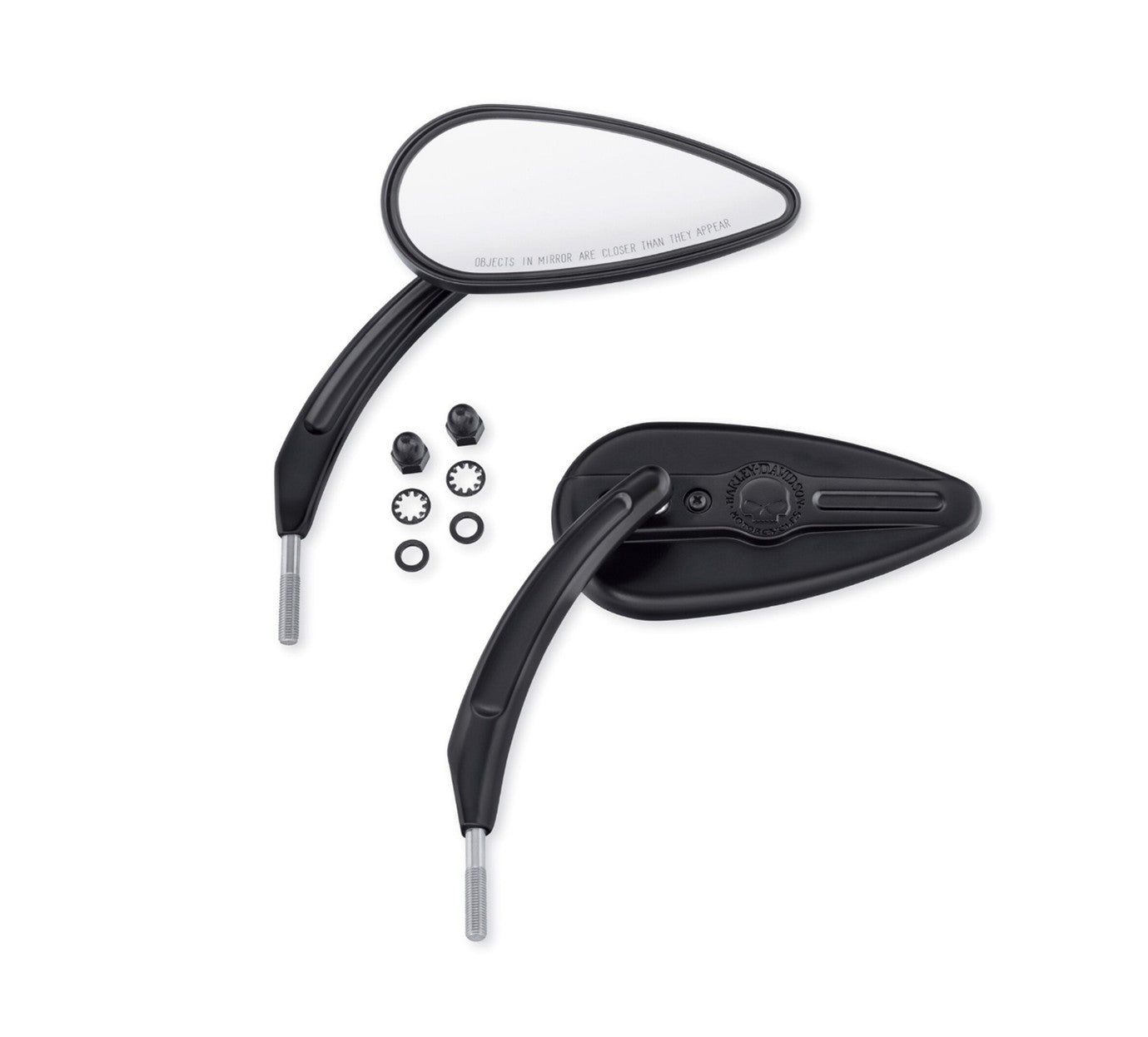 Harley-Davidson Willie G Skull Teardrop Mirrors-Black