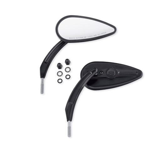 Harley-Davidson Willie G Skull Teardrop Mirrors-Black