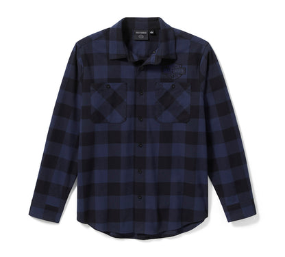 Harley-Davidson Bar & Shield Buffalo Check Flannel - Plaid - Mood Indigo/Harley Black